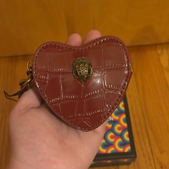 Kurt Geiger Accessories - Kurt Geiger Kensington Heart Charm Croc Print Red NWT